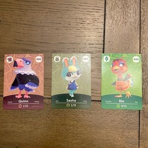 Set of 3 Animal Crossing New Horizons Amiibo Cards